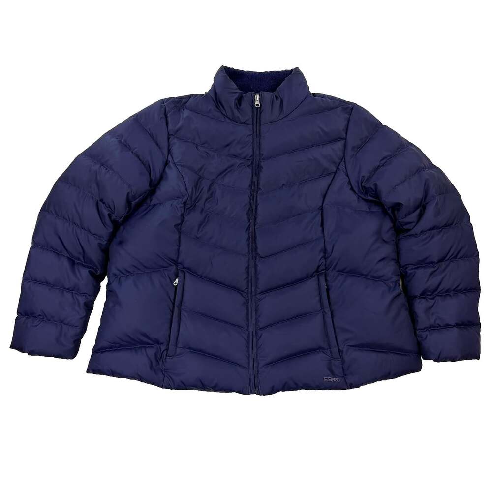 Eddie Bauer Purple Goose Down Puffer Jacket Women's Size 2X EB550 Fill Power